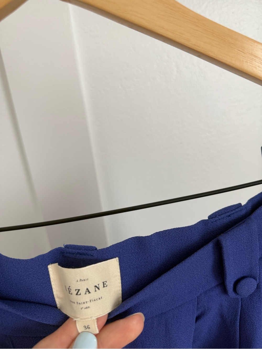 Sezane Loulou Trousers Blue Vif - Picture 3 of 4